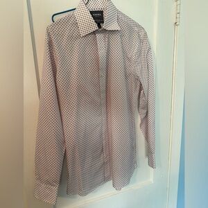 Bonobos men’s shirt 15 33 rose pattern print blue red white